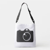 Pop Art Camera Black en White Crossbody Tas (Achterkant)