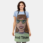 Pop Art Cartoon Meisje Persoonlijkheid Leuke Kunst Schort (Gedragen)