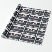 Pop Art Cassette Retro Cadeaupapier (Uitgerold)