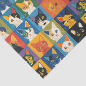 Pop Art Cat Collage Decoupage Tissuepapier (Detail)