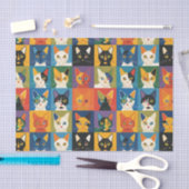 Pop Art Cat Collage Decoupage Tissuepapier (Craft)