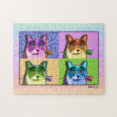 Pop Art Cat Puzzle Legpuzzel (Horizontaal)
