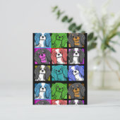 Pop Art Cavalier King Charles Spaniel Briefkaart (Staand voorkant)