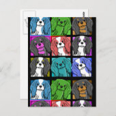 Pop Art Cavalier King Charles Spaniel Briefkaart (Voorkant / Achterkant)