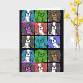 Pop Art Cavalier King Charles Spaniel Kaart (Gele Bloem)