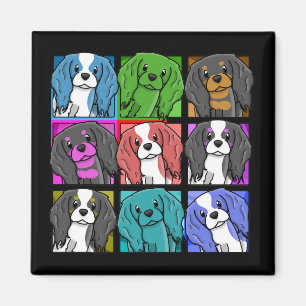 Pop Art Cavalier King Charles Spaniel Magneet