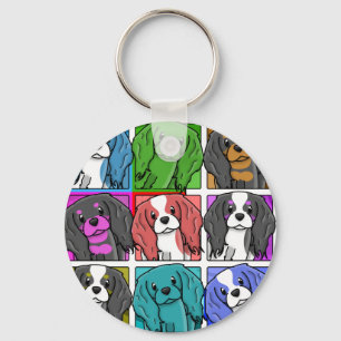 Pop Art Cavalier King Charles Spaniel Sleutelhanger