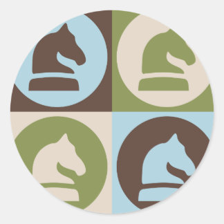 Pop Art Chess Ronde Sticker