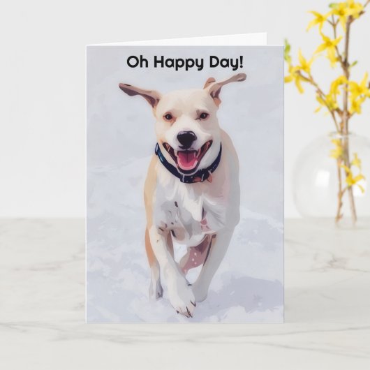 Pop Art Chien Bonne Carte Amoureux des chiens Anni (Fleur jaune)