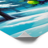 Pop Art Christmas with Neon Green Blue Purple  Poster (Hoek)