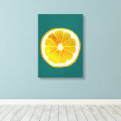 Pop art citrus citrus citroengeel canvas afdruk (Insitu (Houten vloer))
