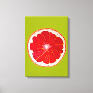 Pop art citrus roze grapefruit original canvas afdruk