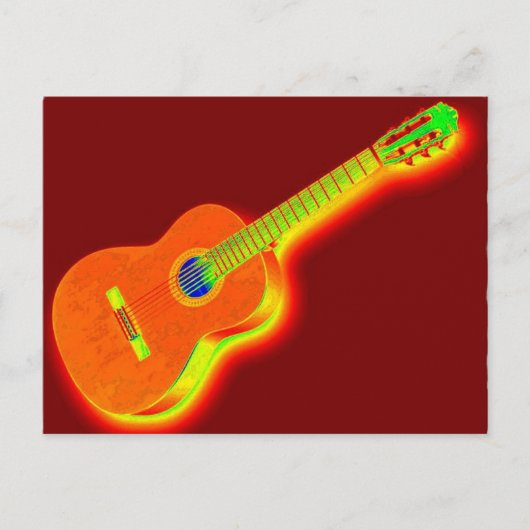 Pop Art Classical Guitar Briefkaart (Voorkant)