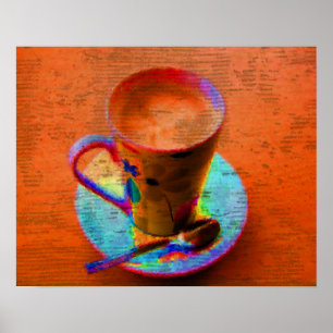 Pop Art Coffee Cup Poster Afdrukken