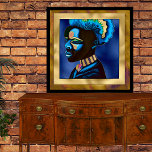 Pop Art coloré Homme africain 2 toile Imprimer<br><div class="desc">Elégante impression de toile avec des graphiques d'un beau homme africain,  tourné dans un faux film de pop art bleu et or. Joli ajout à la décoration des chambres.</div>