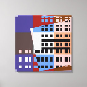 Pop Art Colorful City Pattern Canvas Afdruk
