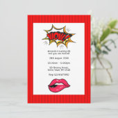 Pop Art Comic Anniversaire Fête Invitation (Debout devant)
