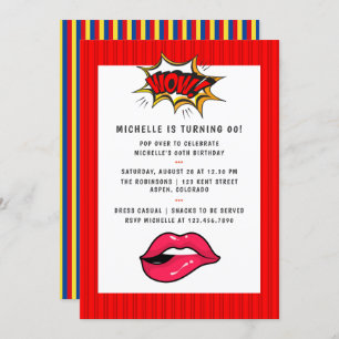Pop Art Comic Anniversaire Fête Invitation