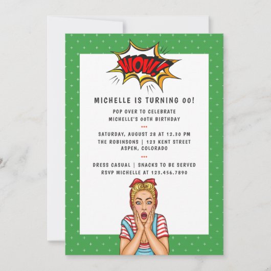 Pop Art Comic Anniversaire Fête Invitation (Devant)