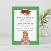 Pop Art Comic Anniversaire Fête Invitation (Debout devant)