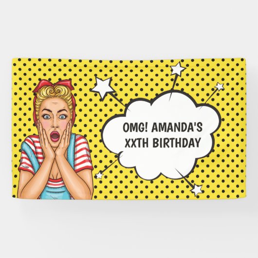 Pop Art Comic Birthday Party Spandoek (Horizontaal)