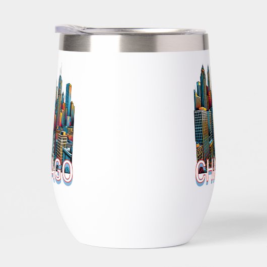 Pop art Comic Book Chicago, Illinois Skyline (Droite)