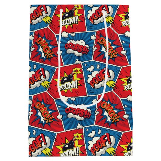 Pop Art Comic Book Panels Medium Cadeauzakje (Achterkant)