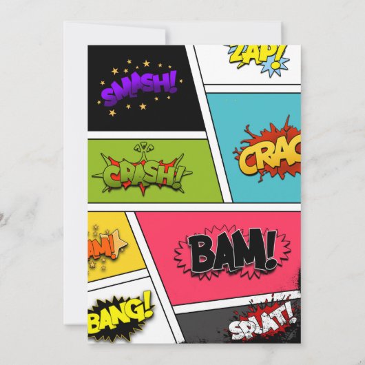 Pop Art Comic Book Party Invitations (Dos)