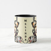 Pop Art Comic Book  Vrouw Drink Soda Mok (Midden)