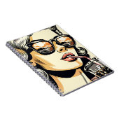 Pop Art Comic Book Vrouw Drink Soda Notitieboek (Rechterzijde)