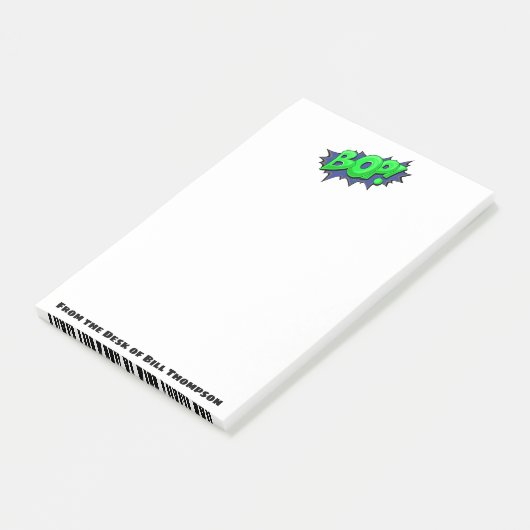 Pop Art Comic Bop! Super Hero Gift Gepersonaliseer Post-it® Notes (Schuin)