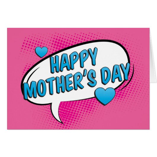 Pop Art Comic Bubble Moederdag (Voorkant Horizontaal)