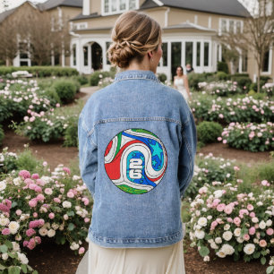 Pop Art Comic Grafisch Zesentwintig Voetbalster Denim Jacket