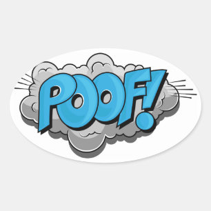 Pop Art Comic Poof! Ovale Sticker