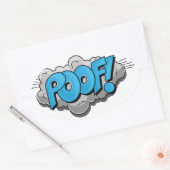 Pop Art Comic Poof! Ovale Sticker (Envelop)