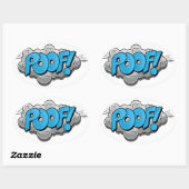 Pop Art Comic Poof! Ovale Sticker (Vel)