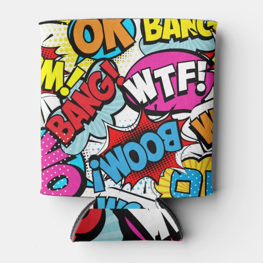 Pop Art Comic: Retro Naadloos Patroon Blikjeskoeler (Voorkant)