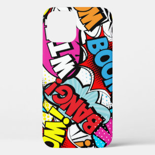 Pop Art Comic: Retro Naadloos Patroon iPhone 12 Hoesje