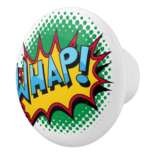 Pop Art Comic Style Whap! Keramische Knop (Rechts)
