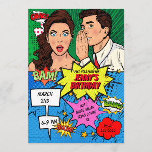 Pop Art Comic Verjaardag Kaart