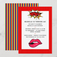 Pop Art Comic Verjaardagsfeest Uitnodiging