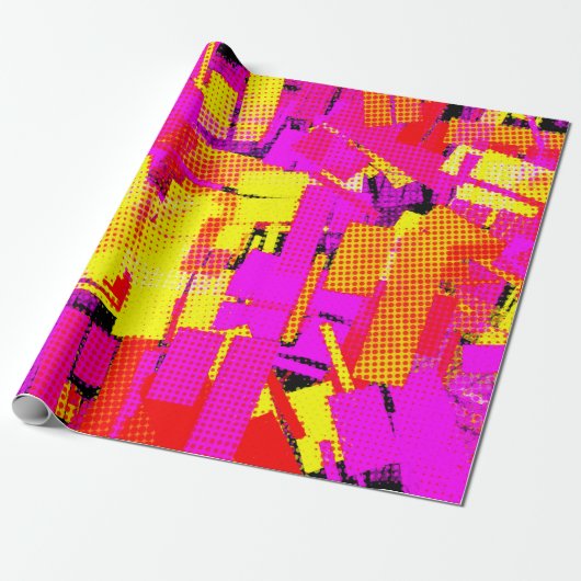 Pop Art Confetti Cadeaupapier (Uitgerold)