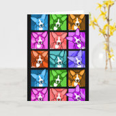 Pop Art Corgi Kaart (Gele Bloem)