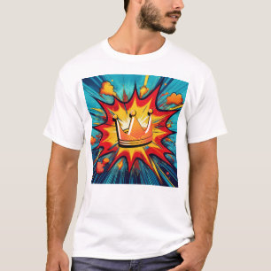 Pop Art Crown met explosief stripontwerp T-shirt