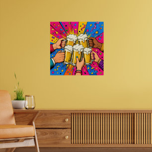 Pop Art Cultuur Bier Toast Poster