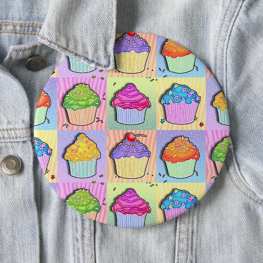 Pop Art CUPCAKES BUTTON (In situ)