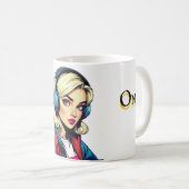 Pop Art Cute Gamer Girl Comic Style Mug (Devant droit)