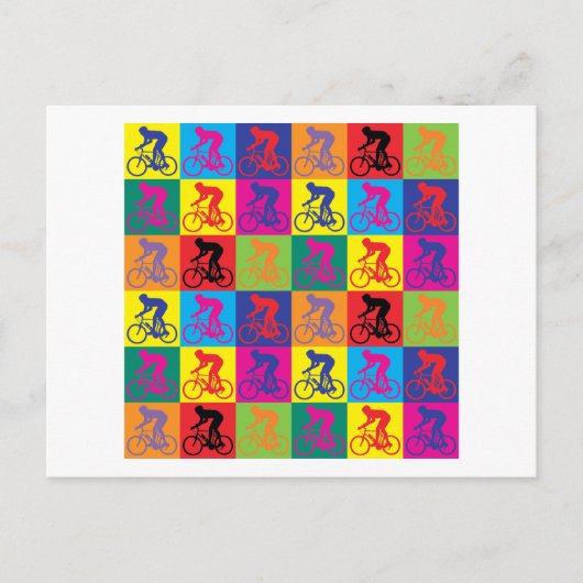 Pop Art Cycling Briefkaart (Voorkant)