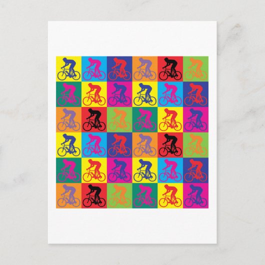 Pop Art Cycling Briefkaart (Voorkant)