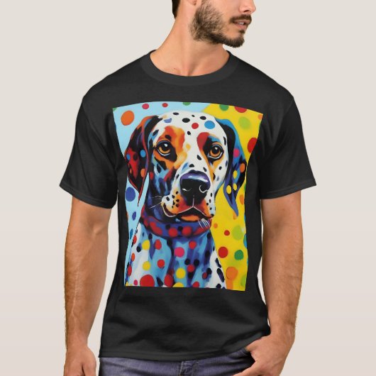 Pop Art Dalmatische Hond T-shirt (Voorkant)